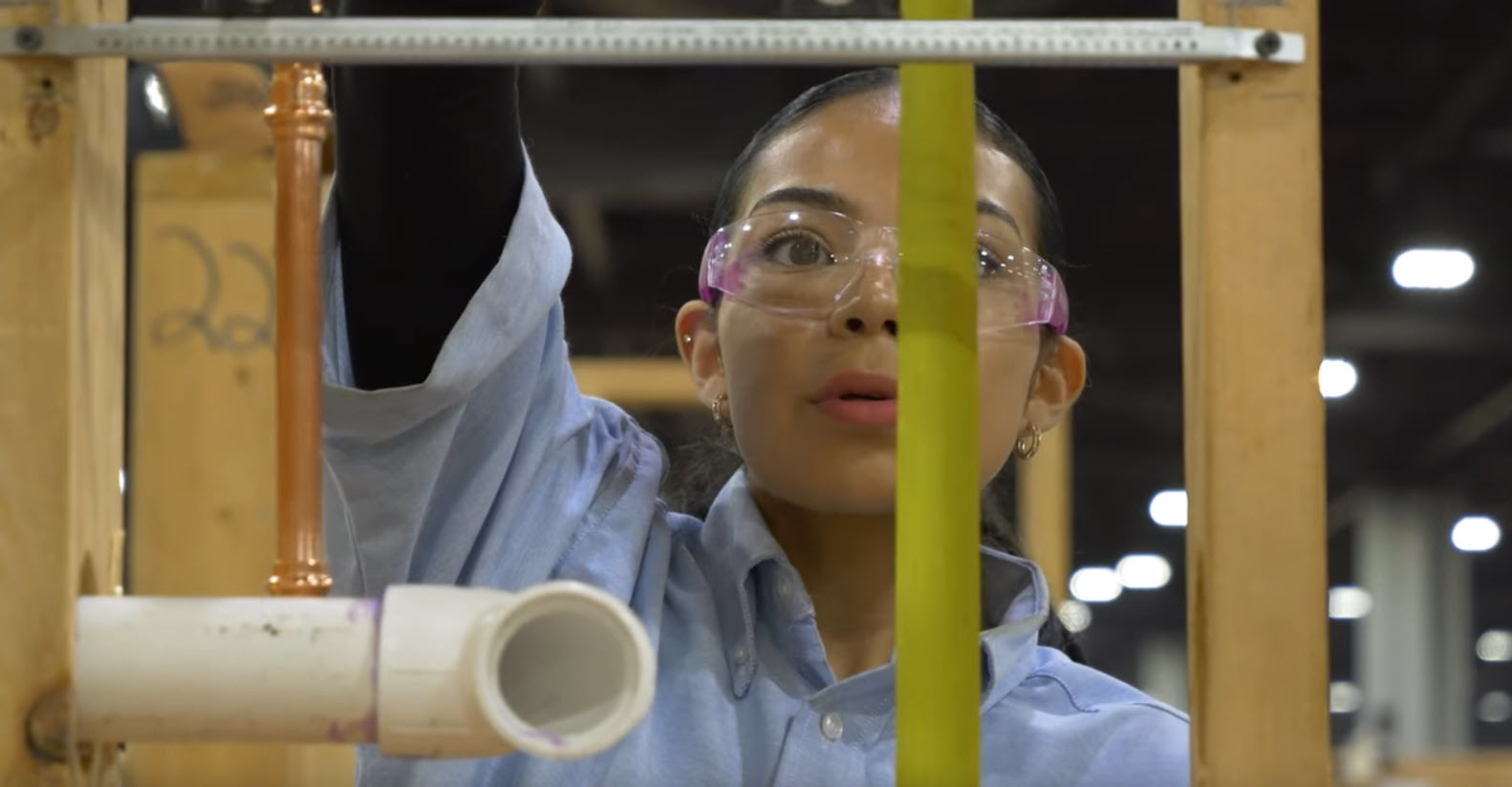 A contestant during the second day of the SkillsUSA plumbing competition.