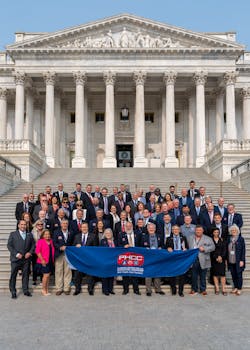 Association members pause for a photo on the steps of the Capitol during the PHCC Legislative Conference.
