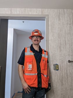 Tristan Wright on the job. Tristan Wright on the job.