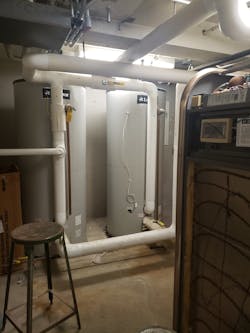 The old hot water system at McLaughlin Hall. The old hot water system at McLaughlin Hall.