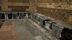 Roman public lavatories at Ostia Antica. Roman public lavatories at Ostia Antica.