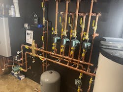 The new hydronic system serves cast iron radiators from the 1800s. The new hydronic system serves cast iron radiators from the 1800s.