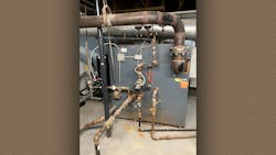 Take a close look at this side-view of the near boiler piping. Can you see what's missing? Take a close look at this side-view of the near boiler piping. Can you see what's missing?