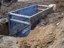 Protective systems for trenches that are 20 feet deep or less may also need RPE approval given certain site conditions. Protective systems for trenches that are 20 feet deep or less may also need RPE approval given certain site conditions.