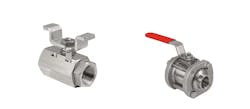 Manual two-piece and three-piece ball valves.