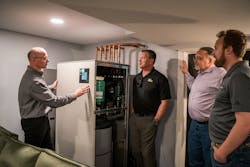 In the 'cave,' describing some of the fine points of System M. In the 'cave,' describing some of the fine points of System M.