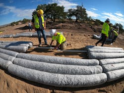 Infiltrator Water Technologies provided tanks and leach field pipes for the septic system. Infiltrator Water Technologies provided tanks and leach field pipes for the septic system.