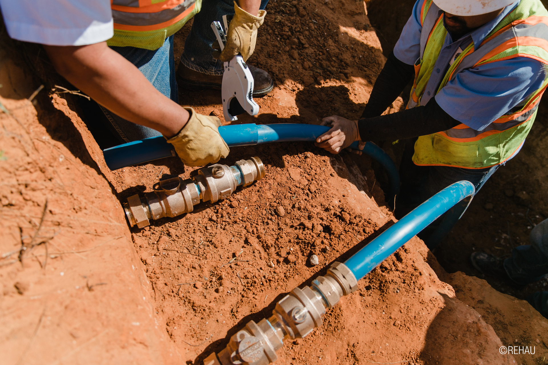 The new PPI eLearn course and the updated AWWA C904-22 can help installers meet the rapidly growing need to replace lead pipes with PEX. Photo courtesy of PPI-member company REHAU.