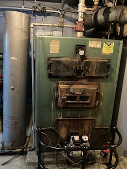 There is a weighted check valve in the supply main visible at the top of the picture, which was common for mid-century hot water jobs. There is a weighted check valve in the supply main visible at the top of the picture, which was common for mid-century hot water jobs.