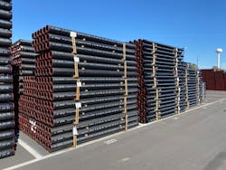 Finished pipe at the new foundry. Finished pipe at the new foundry.