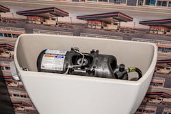 Pressure-assist technology can save water and reduce maintenance and repair costs. Pressure-assist technology can save water and reduce maintenance and repair costs.