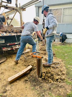 Volunteers working on the project. Volunteers working on the project.