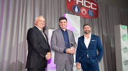 From left to right, presenter Dave Frame (2022-2023 PHCC-National President), Tony Bertolino (holding the award) and Rob Bertolino. From left to right, presenter Dave Frame (2022-2023 PHCC-National President), Tony Bertolino (holding the award) and Rob Bertolino.