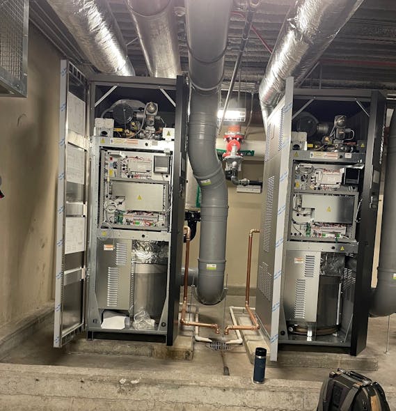 The original boilers at luxury condo building 100 Pier 4 in Boston needed to be replaced because of failing heat exchangers. The E.M. Duggan crew installed two Laars MagnaTherm boilers because of the company’s heat exchanger reputation. The original boilers at luxury condo building 100 Pier 4 in Boston needed to be replaced because of failing heat exchangers. The E.M. Duggan crew installed two Laars MagnaTherm boilers because of the company’s heat exchanger reputation.