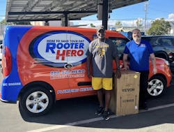 Rooter Hero volunteers donate a ice maker to a local high school. Rooter Hero volunteers donate a ice maker to a local high school.