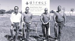 Principles at Direct Service, Construction & Design gather at the groundbreaking of their new DFW facility. Principles at Direct Service, Construction & Design gather at the groundbreaking of their new DFW facility.