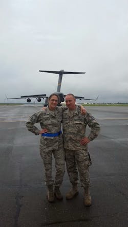 Germain and his sister, 2015: Germain's unique background, has proven to be an invaluable asset to the Ferguson Fire & Fabrication team in Chicopee, where he works grooving and grinding fire sprinkler pipe. Germain and his sister, 2015: Germain's unique background, has proven to be an invaluable asset to the Ferguson Fire & Fabrication team in Chicopee, where he works grooving and grinding fire sprinkler pipe.