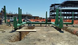 More than 6,000 feet of PP-RCT piping was installed at the United States Air Force’s Joint Base San Antonio-Lackland, Texas for hot and cold potable water, non-potable HVAC heating and chilled water, plus condenser water. The pipe was selected for its greater pressure capabilities at higher temperatures than conventional PP materials. More than 6,000 feet of PP-RCT piping was installed at the United States Air Force’s Joint Base San Antonio-Lackland, Texas for hot and cold potable water, non-potable HVAC heating and chilled water, plus condenser water. The pipe was selected for its greater pressure capabilities at higher temperatures than conventional PP materials.