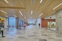 Students in the hallway at Edward Little HS. Students in the hallway at Edward Little HS.