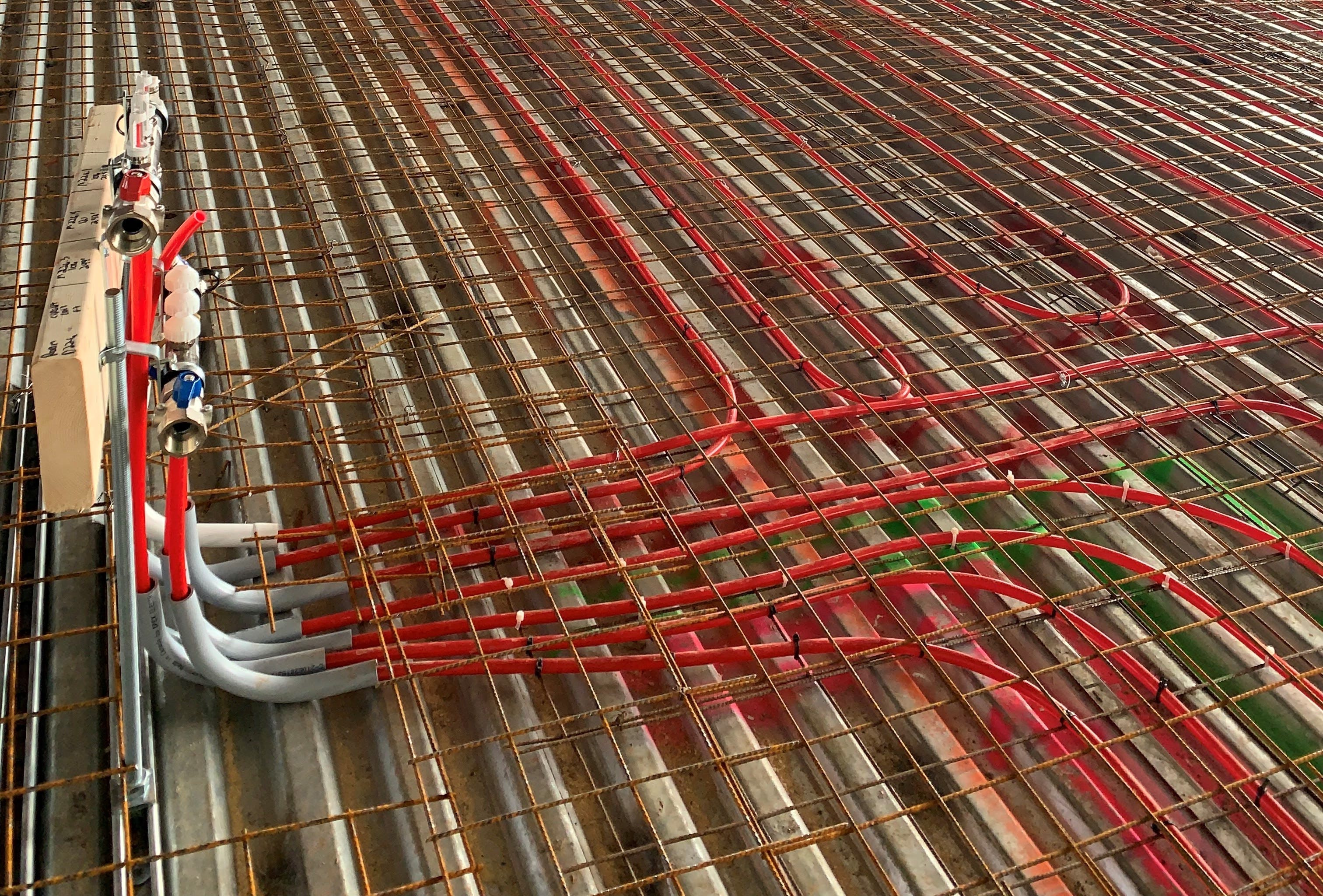 . The system at Edward Little High School features 110,000 ft (32,528 m) of 1/2 in. REHAU RAUPEX&circledR; O2 barrier crosslinked polyethylene (PEXa) pipe.