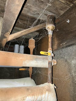 This picture shows what we found when we eventually got to the end of the supply main we were following. This picture shows what we found when we eventually got to the end of the supply main we were following.