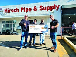 Tyler Rygh (far right) of All Coast Plumbing & Rooter accepts $10,000 grand prize in Noritz’s Retrofit Rewards promotion from Noritz SoCal Territory manager Dylan Stieler (far left). Tyler Rygh (far right) of All Coast Plumbing & Rooter accepts $10,000 grand prize in Noritz’s Retrofit Rewards promotion from Noritz SoCal Territory manager Dylan Stieler (far left).