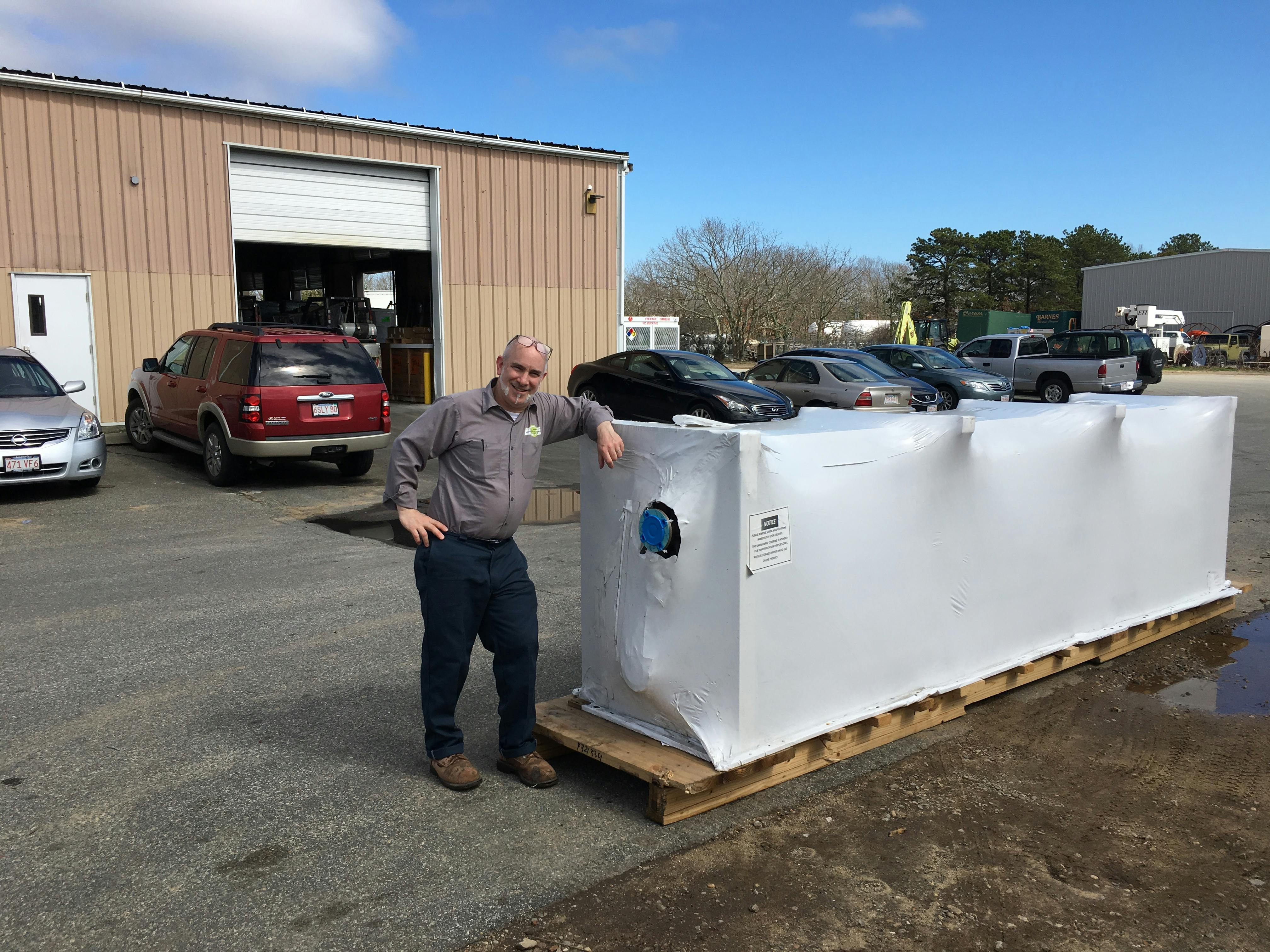 Brian Nelson with 25-ton fluid cooler.