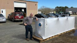 Brian Nelson with 25-ton fluid cooler. Brian Nelson with 25-ton fluid cooler.