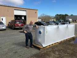 Brian Nelson with 25-ton fluid cooler. Brian Nelson with 25-ton fluid cooler.
