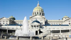 The Pennsylvania State Capitol in Harrisburg. The Pennsylvania State Capitol in Harrisburg.