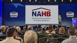 Alicia Huey, Chairman of the Board of the NAHB, addresses the audience during the 2024 Meeting of the Membership at the International Builder's Show (IBS). Alicia Huey, Chairman of the Board of the NAHB, addresses the audience during the 2024 Meeting of the Membership at the International Builder's Show (IBS).