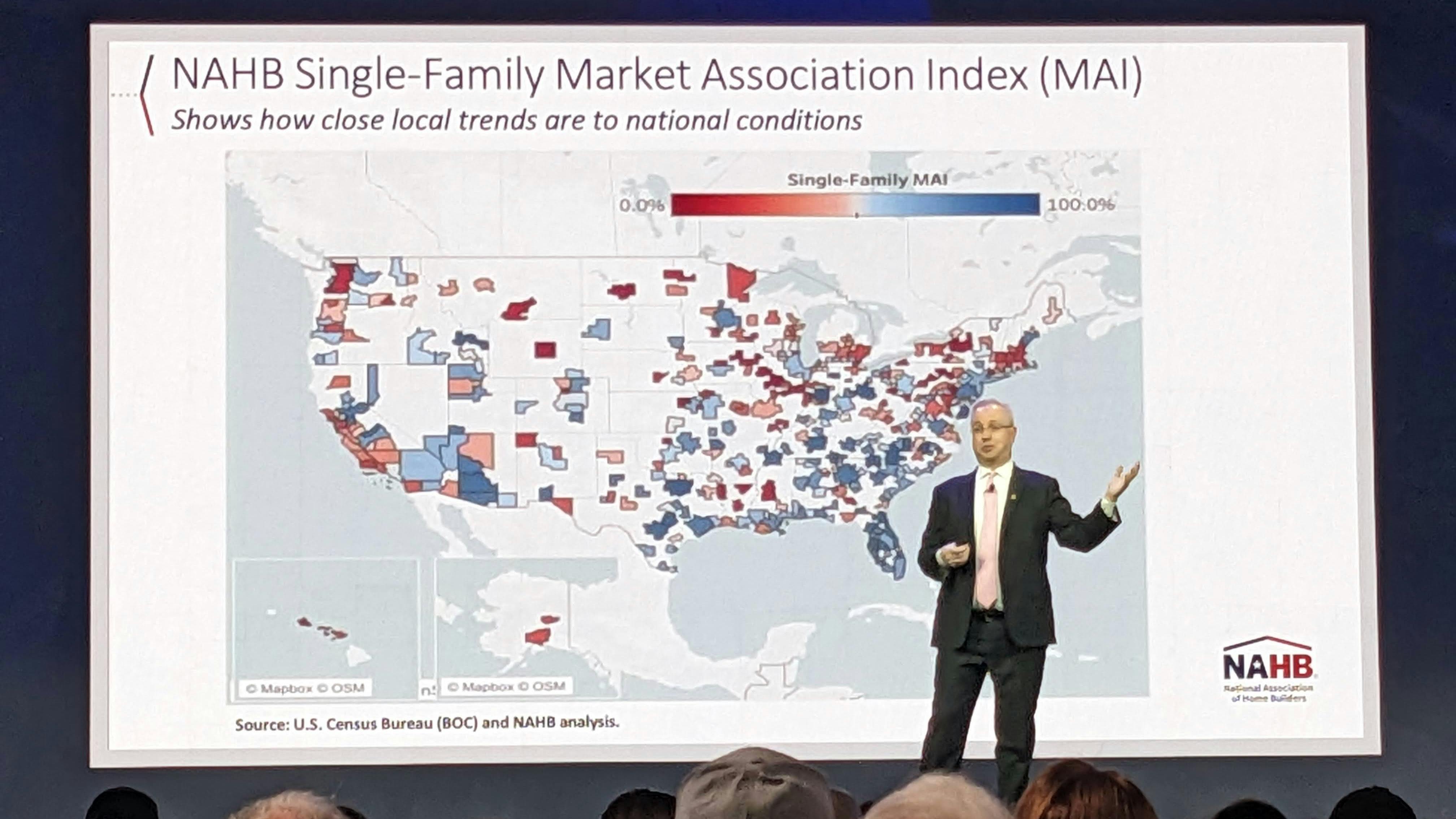 NAHB Chief Economist Robert Dietz speaks during the annual Meeting of the Members at the International Builders' Show.