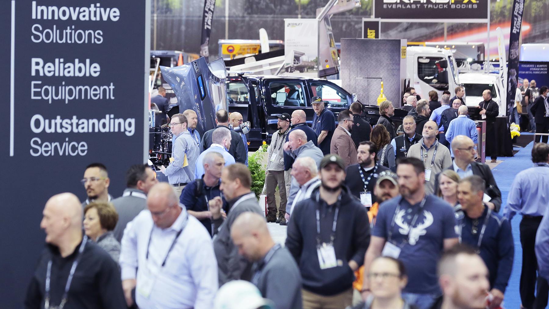 A shot from the show floor at the Indiana Convention Center during Work Truck Week 2024.