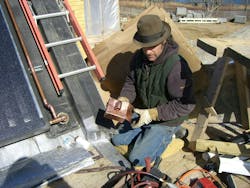 NMD tech shows copper roof boot that permits lateral sliding. NMD tech shows copper roof boot that permits lateral sliding.