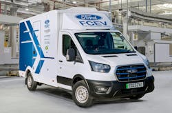 A hydrogen fuel cell Ford E-Transit at the company's Dagenham facility A hydrogen fuel cell Ford E-Transit at the company's Dagenham facility