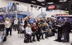 A representative from Adrian Steel Company shares details on the company&rsquo;s all-new cargo management solution, Truck Solution Series, during Work Truck Week 2024.
