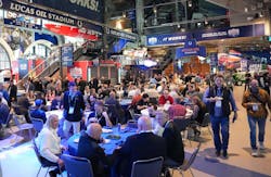 Guests gather for the WTW24 Opening Reception held at Lucas Oil Stadium.