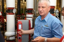 The head of engineering/maintenance at the Delta Hotel. Delta Hotel is part of the Enwave District Energy System in Toronto, Canada, that uses the cooling power of Lake Ontario. The head of engineering/maintenance at the Delta Hotel. Delta Hotel is part of the Enwave District Energy System in Toronto, Canada, that uses the cooling power of Lake Ontario.