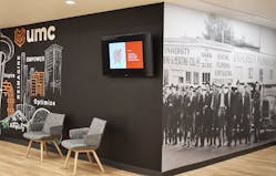 Part of the new lobby depicting the earliest days of the company.