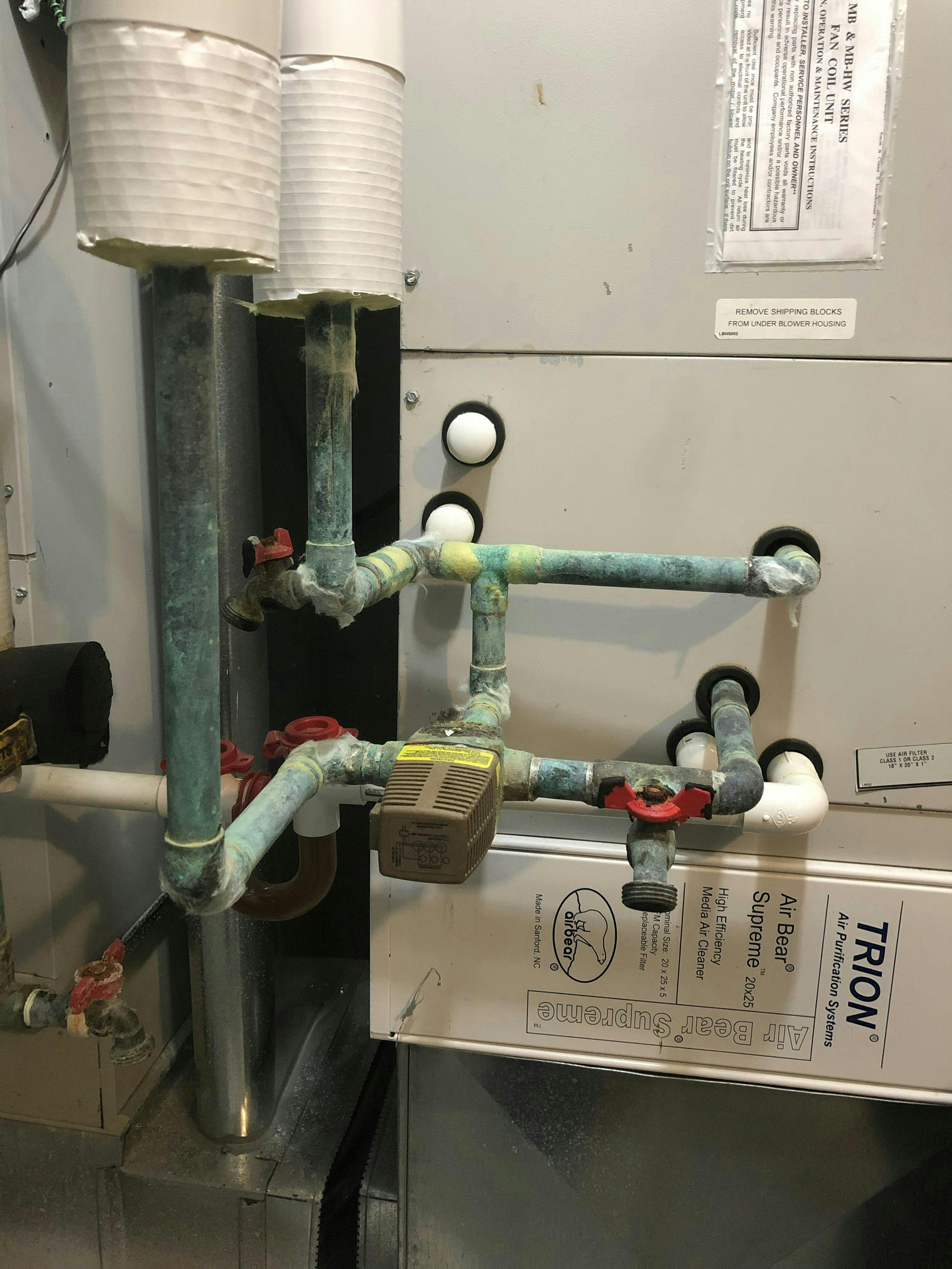 Piping confusion at chiller water coils with three-way valves.