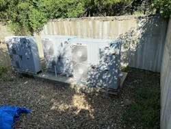 Three Daikin Althermas in the chiller pit. Three Daikin Althermas in the chiller pit.
