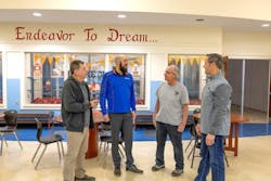 (Left to Right) Barry Nuss, Lakota’s HVAC department leader, Weber-Huff’s Joe Grove, Lakota HVAC technician Allen Fleenor, and Lakota Senior Director of Business Operations Craig Hatfield. (Left to Right) Barry Nuss, Lakota’s HVAC department leader, Weber-Huff’s Joe Grove, Lakota HVAC technician Allen Fleenor, and Lakota Senior Director of Business Operations Craig Hatfield.