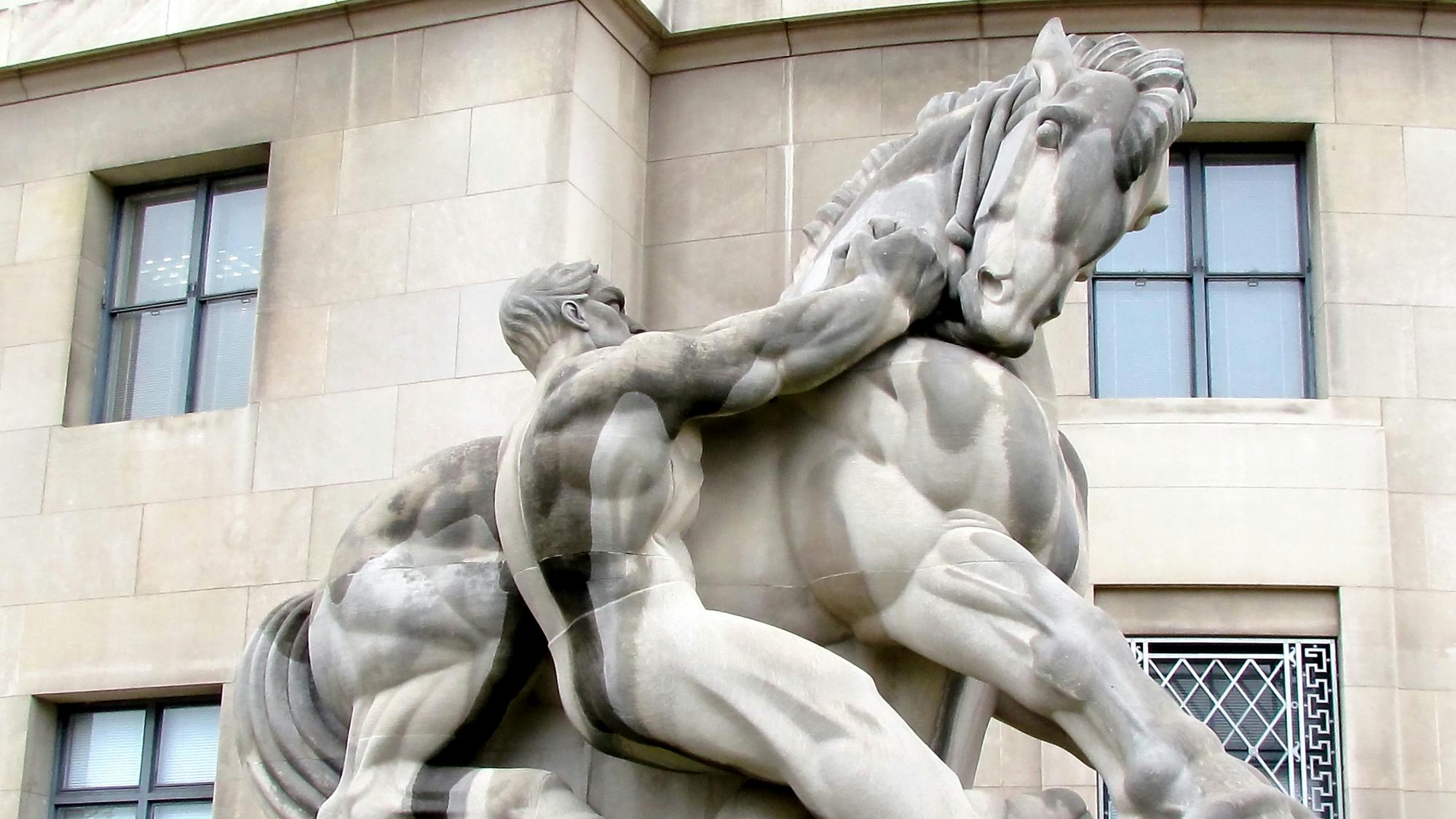 The front of the Federal Trade Commission Building in Washington, DC.