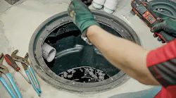 Servicing a submersible pump.
