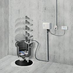 A grinder pump retrofit installation. A grinder pump retrofit installation.