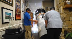 Delivering the new hybrid electric water heater. Delivering the new hybrid electric water heater.