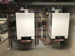 Boiler piping almost done. Boiler piping almost done.