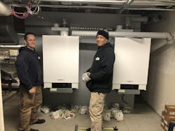 Left and right boilers mounted. Left and right boilers mounted.