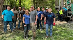 The Godin family with volunteers. The Godin family with volunteers.