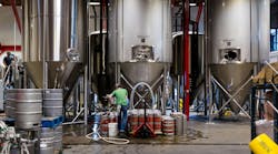 Mash tun tanks at the Logboat Brewing Co. Mash tun tanks at the Logboat Brewing Co.